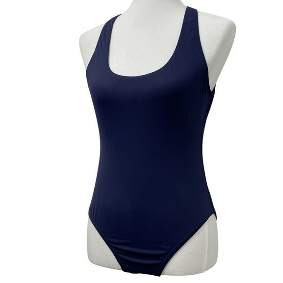 Andie Swim Catalina One Piece Navy Blue Swimsuit, Large. Open clasp back - Picture 4 of 14